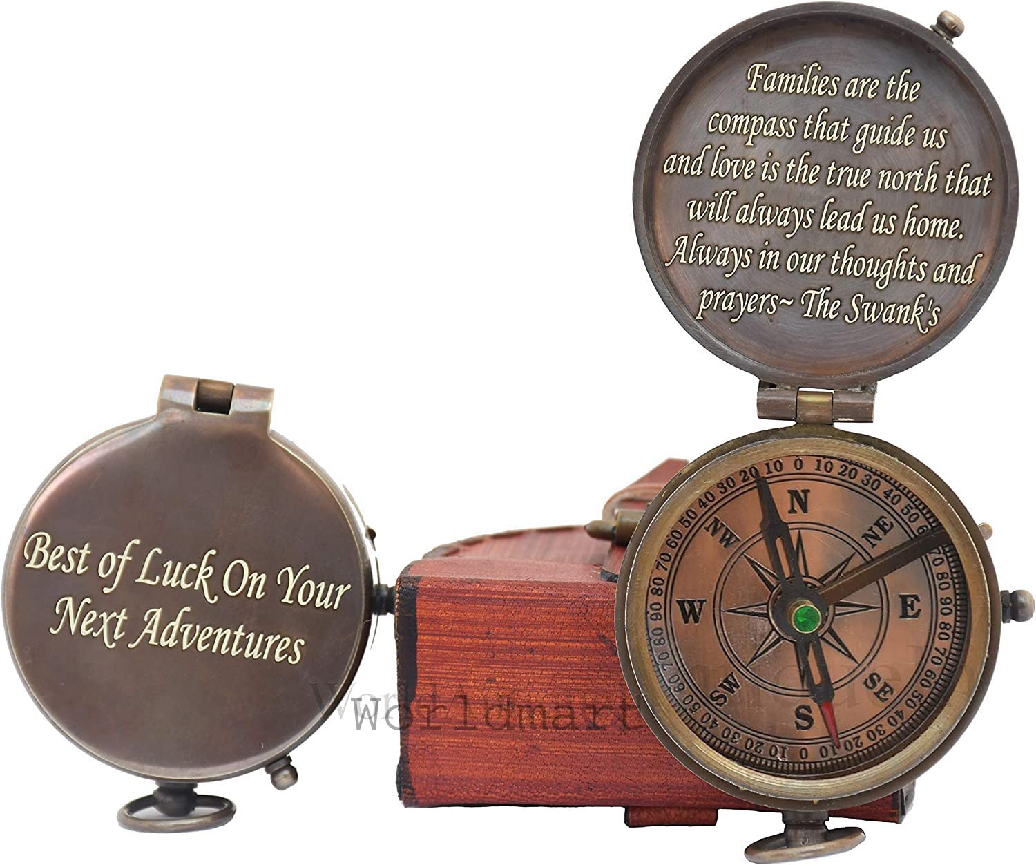 Custom Engraved Thoreau 'Go Confidently' Compass with Leather Case - Premium Camping & Boating Navigation Tool - Unique Graduation Gift for Outdoor Enthusiasts (Perfect for Hiking, Sailing & Adventure Travel)