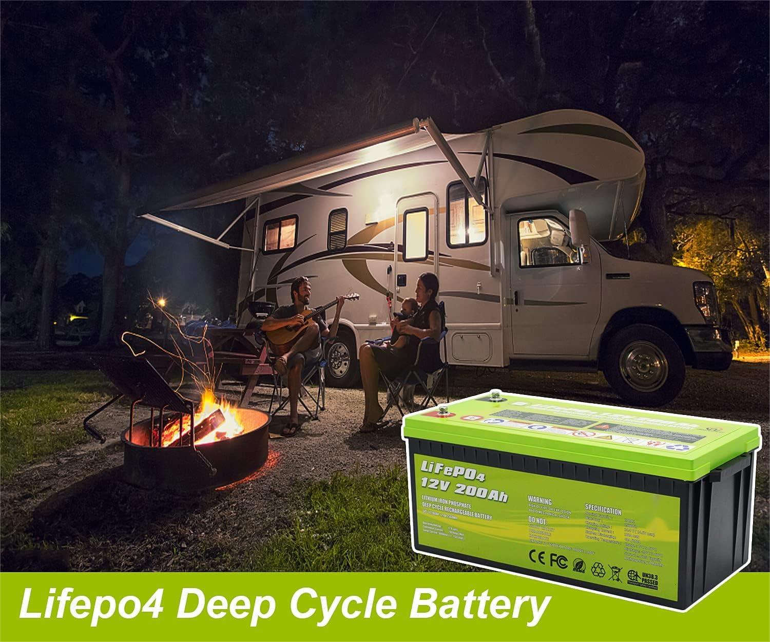 12V 200Ah LiFePO4 Deep Cycle Lithium Battery - Solar Energy Storage, RV, Marine & Off-Grid Power Solution