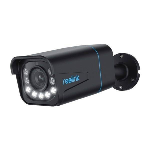 P430 Black 8MP/4K Smart Detection Spotlight Security Camera with 5x Zoom, PoE, 2-Way Audio - Ideal for Home & Business Surveillance