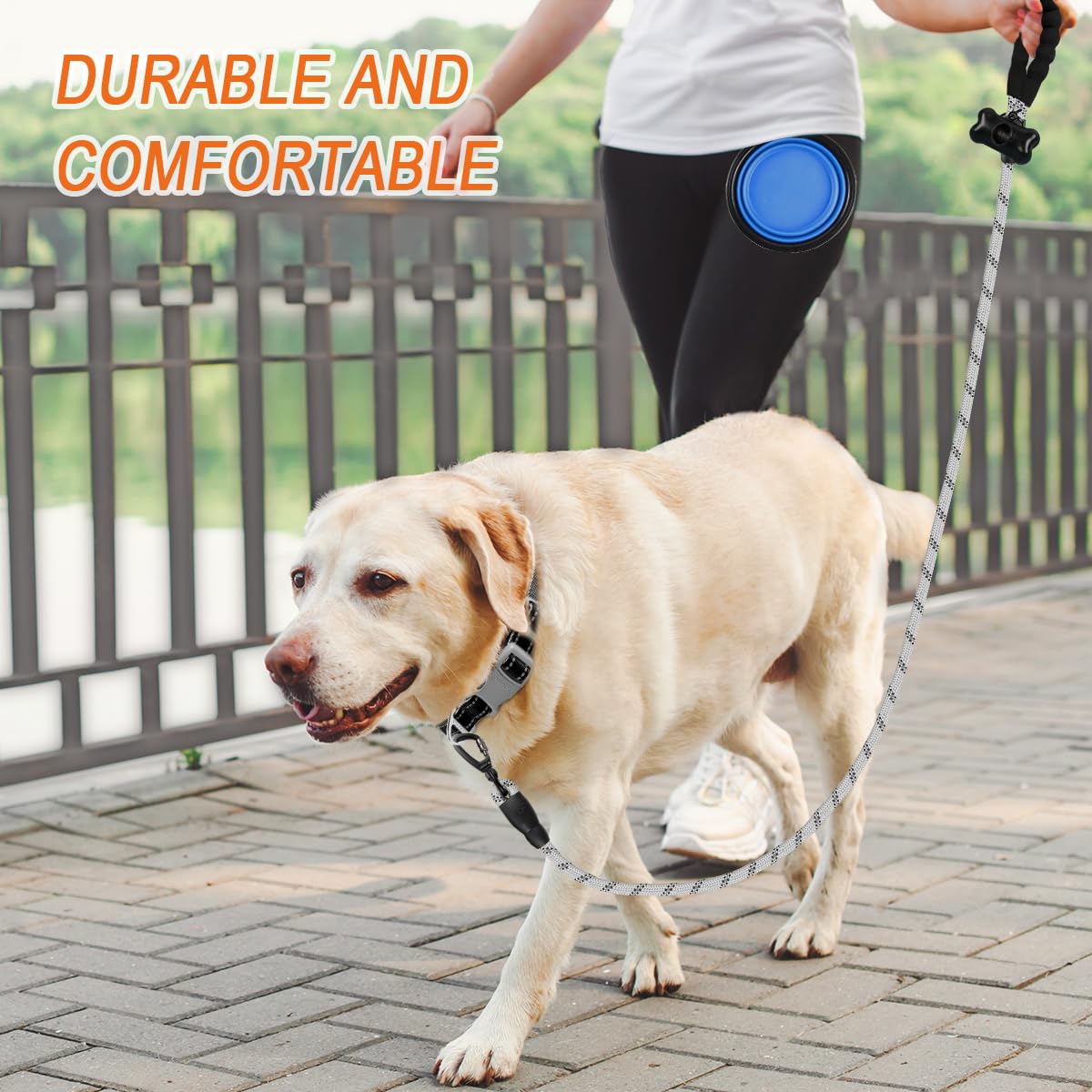 BARKBAY Heavy Duty Dog Leash for Large Dogs - 4/5/6 FT Durable Reflective Leash with Comfortable Padded Handle - Perfect for Walking, Training, Running & Night Safety (5FT-1/2'', Gray)