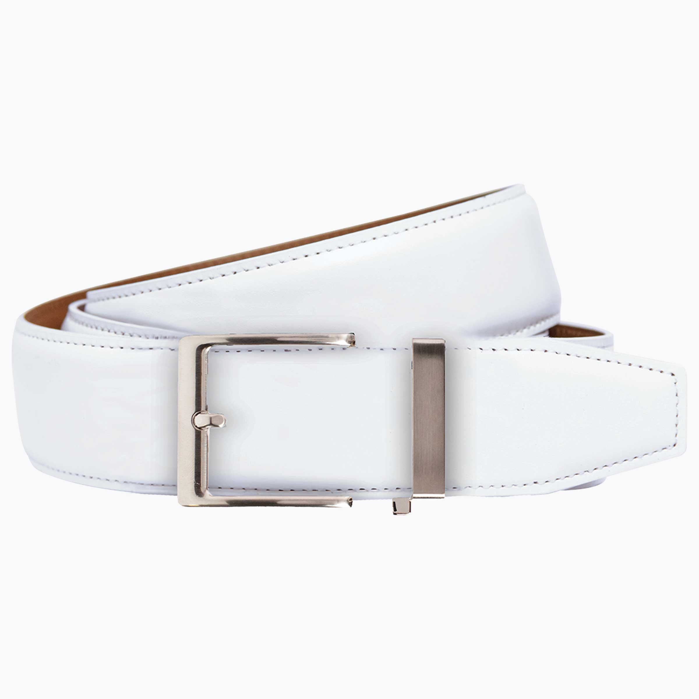 Smooth White Dress Ratchet Belt 1.575