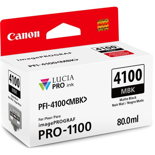 Canon PFI 4100 Matte Black Pigment Ink Tank (80mL) - High-Quality Printer Ink for Canon Printers - Perfect for Home Office, Photo Printing & Document Printing