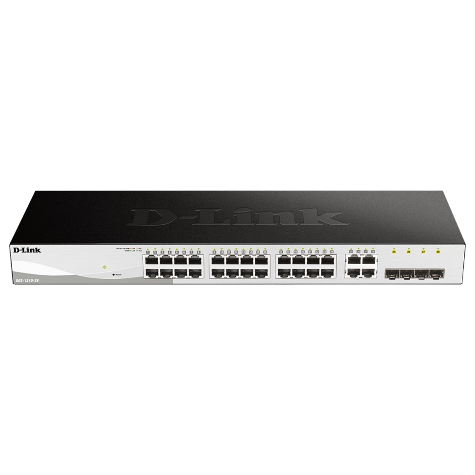 DGS-1210-28 28-Port Gigabit Smart Managed Switch | 24 Ethernet + 4 SFP Ports | Layer 2+ | VLAN Support | Network Cable Tester | Web Management | Rack Mountable | Silent Fanless Design | NDAA Certified | Lifetime Warranty | Ideal for Office Networks, Data Centers & Home Labs