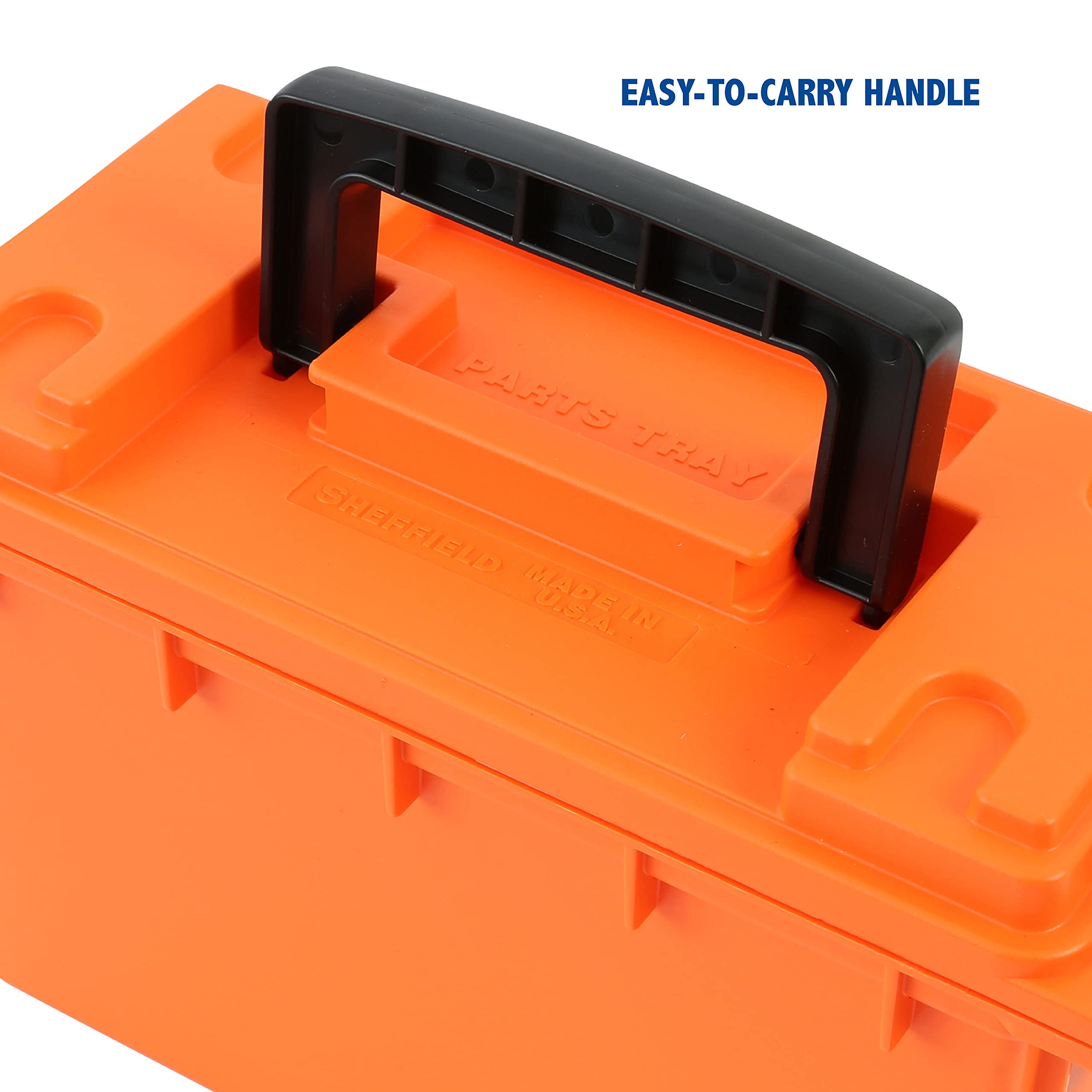 Sheffield 12680 Orange Marine Storage Box - Waterproof Ammo Storage Container with 3 Locking Options for Boating, Camping & Outdoor Gear Organization