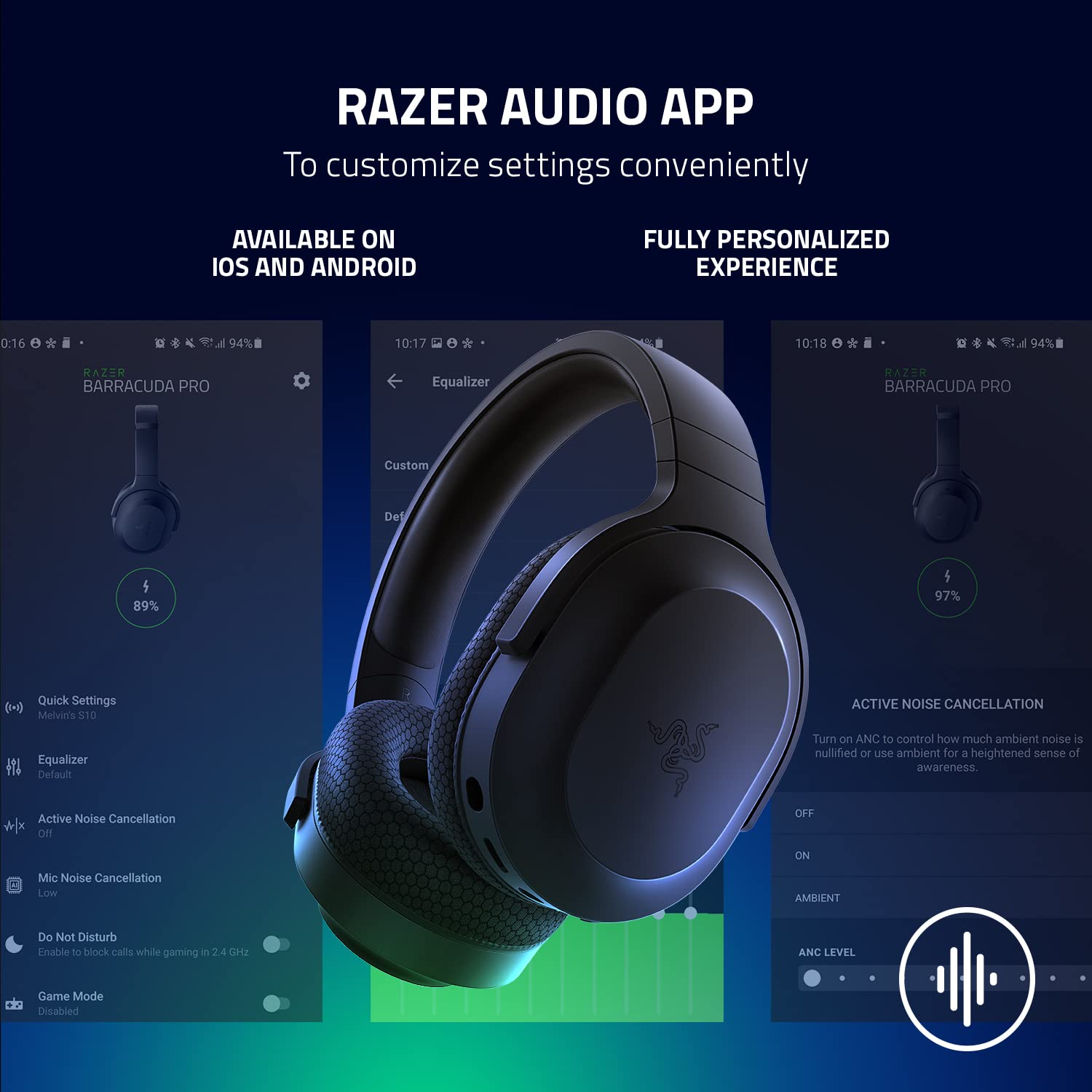 Razer Barracuda X Wireless Gaming Headset for PC, PS5, Nintendo Switch, Android & iOS - 2.4GHz & Bluetooth Connectivity - Lightweight Over-Ear Design with 40mm Drivers - Detachable Noise-Cancelling Mic - 50-Hour Battery Life (Black) - Perfect for Gaming, Streaming & Remote Work