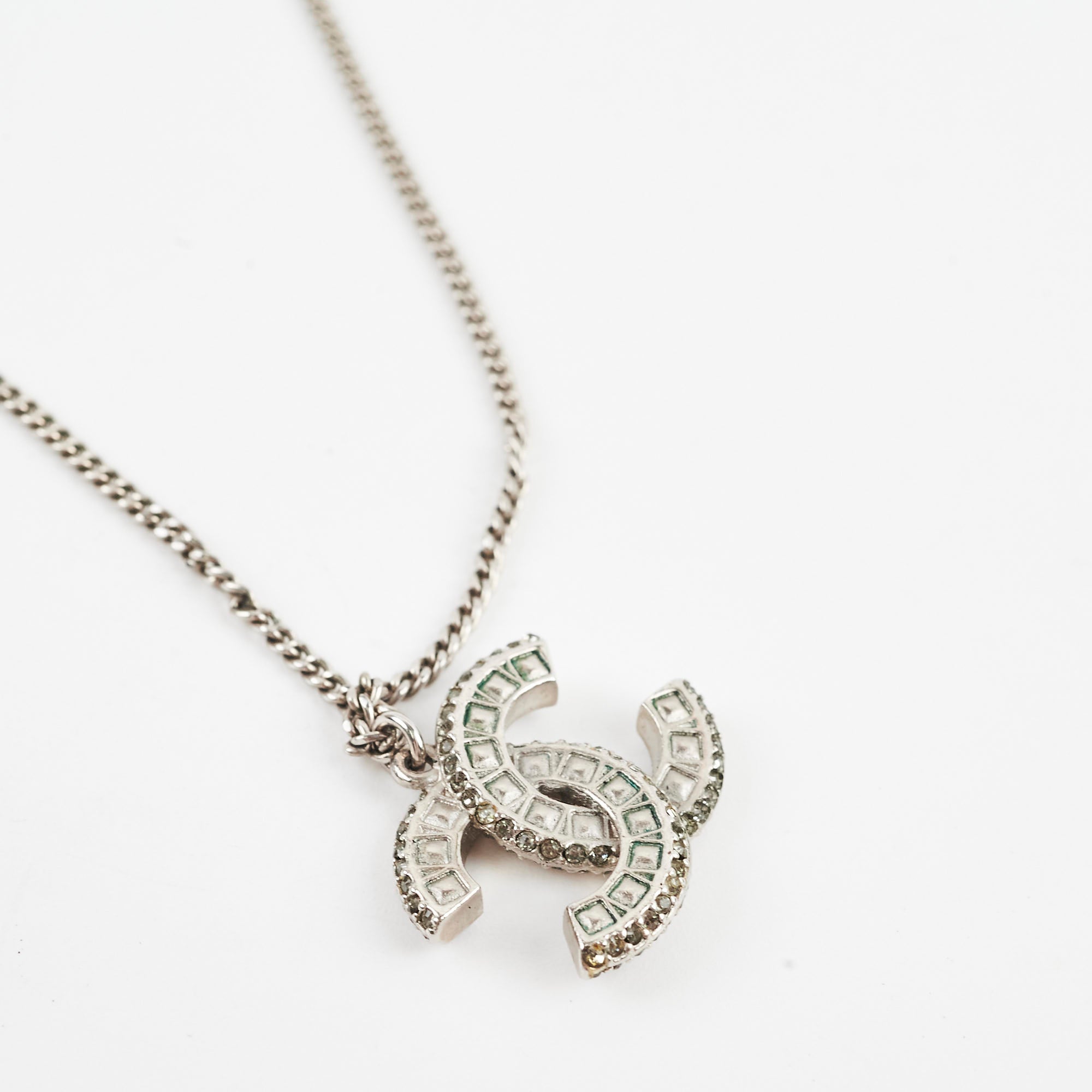 Chanel CC Silver Necklace for Women - Elegant Costume Jewelry for Party, Wedding & Everyday Wear
