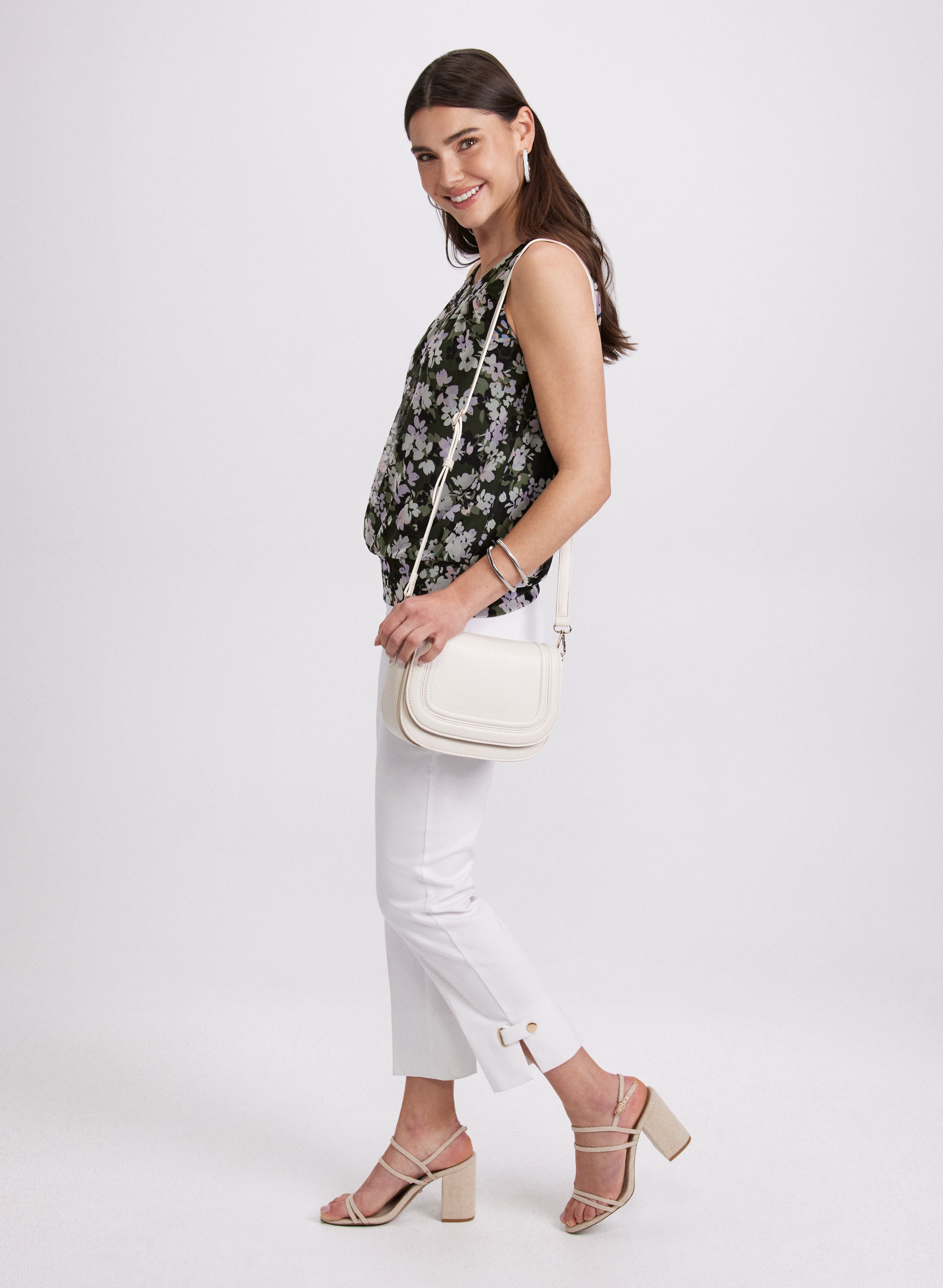 Floral Print Sleeveless Blouse for Women - Summer Boho Chic Tops - Perfect for Beach Vacations, Date Nights & Casual Outings