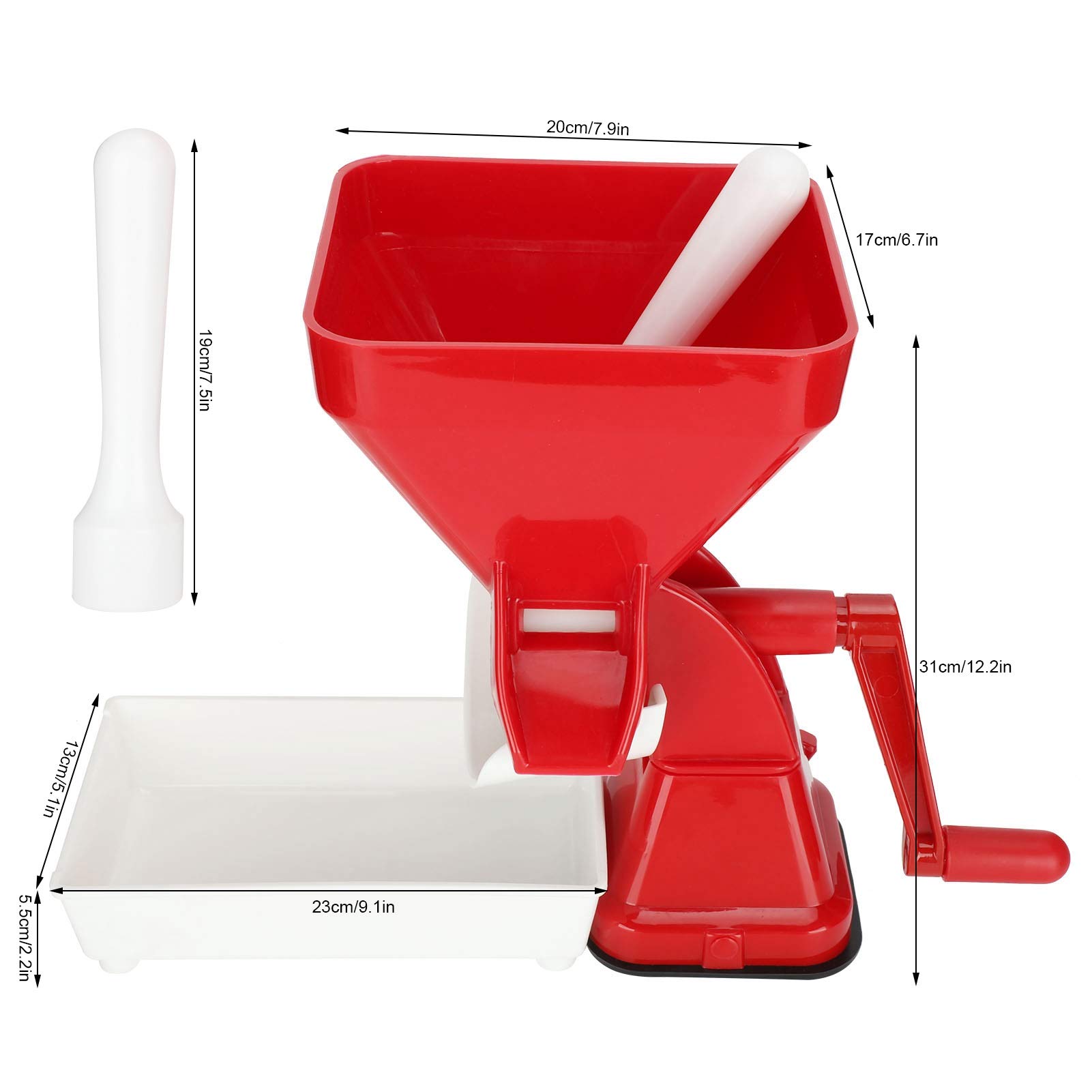 Stainless Steel Manual Tomato Press & Hand Crank Food Strainer - Durable PP & Metal Tomato Sauce Maker for Salsa, Marinara, Applesauce, Juice - Perfect for Home Canning, Kitchen Prep & DIY Food Processing
