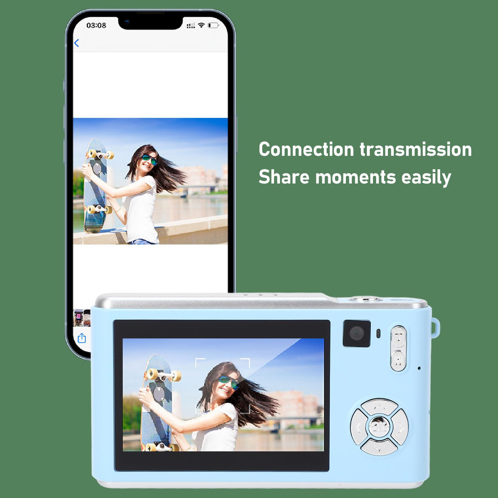 36MP 1080P HD Digital Camera for Photography & Vlogging - Dual Lens Auto Focus Compact Camera with 3