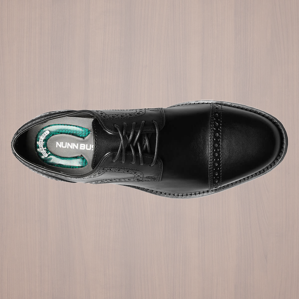 Norcross Cap Toe Oxford Dress Shoes for Men - Classic Black Leather Formal Business Shoes for Office, Wedding & Professional Occasions