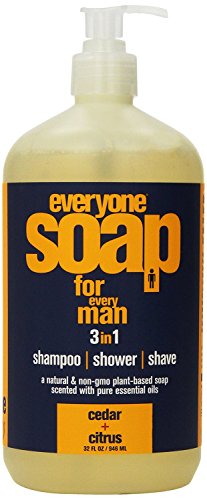 EO Products Everyone Soap for Men - Cedar & Citrus Scent, 32oz Natural Body Wash | Gentle Cleansing for Sensitive Skin, Daily Shower & Gym Use
