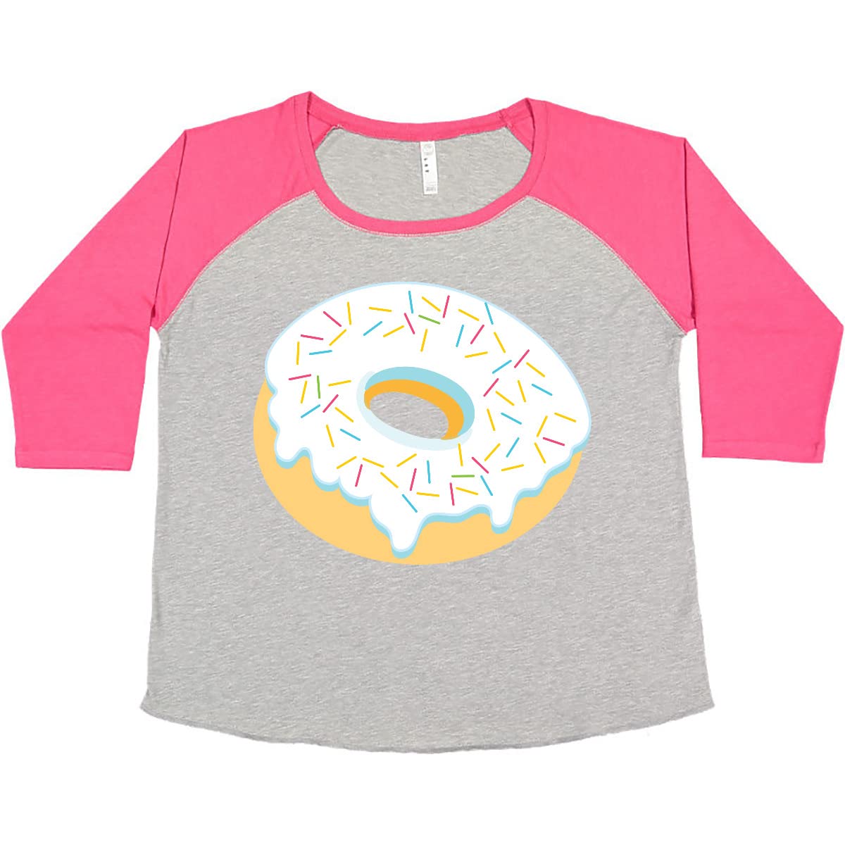Inktastic White Donut with Sprinkles Women's Plus Size T-Shirt - Cute Graphic Tee for Casual Wear, Donut Lovers & Baking Enthusiasts