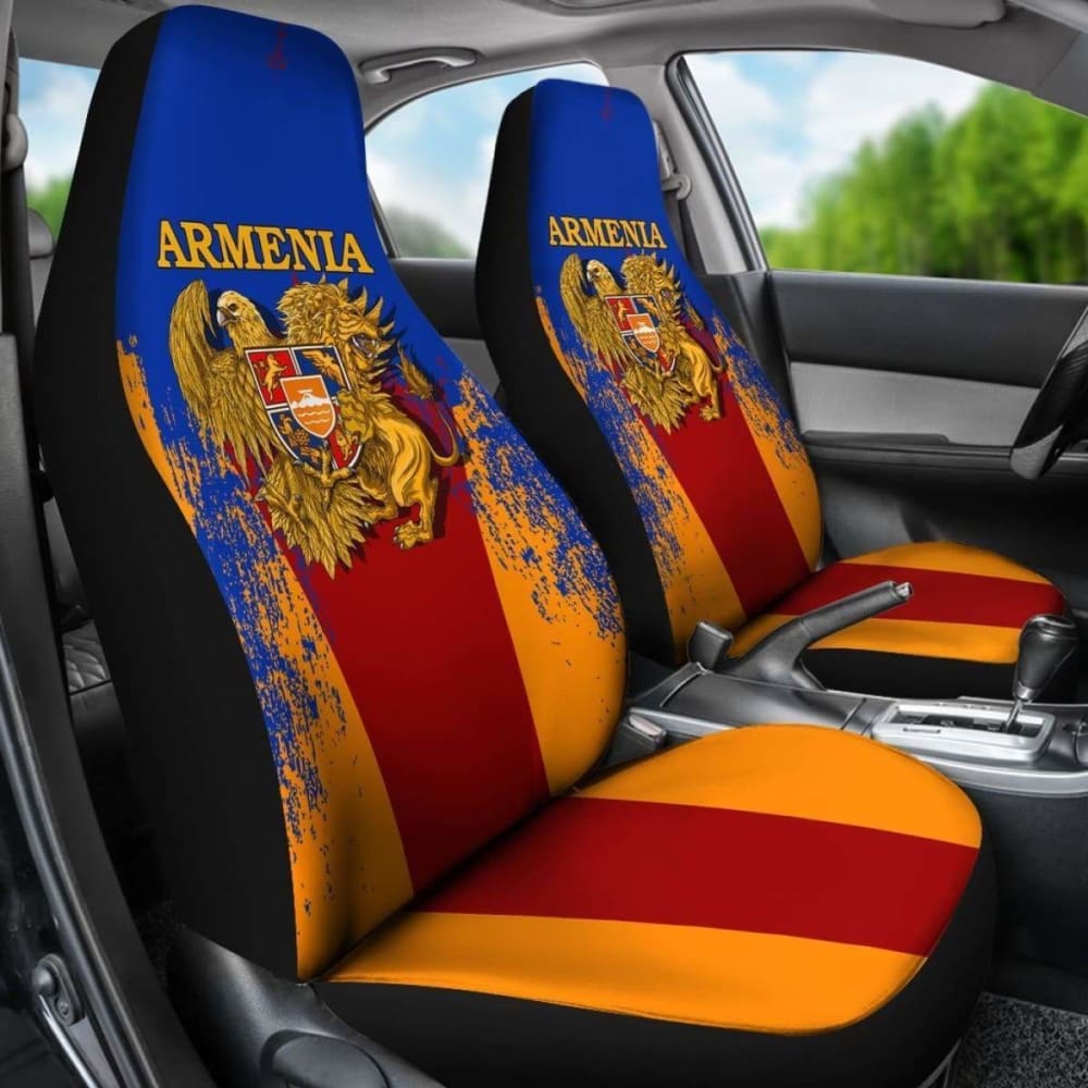 Premium Armenia Coat of Arms Embroidered Car Seat Covers - Universal Fit for Cars, Trucks & SUVs - Durable Protection with National Emblem Design (Perfect for Travel, Commuting & Patriotic Car Enthusiasts)