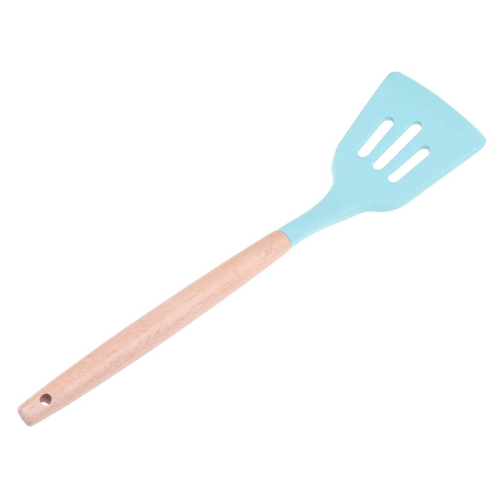 Premium 6-Piece Silicone & Wooden Kitchen Utensil Set - Non-Stick Cooking Tools with Heat-Resistant Spatula, Spoon, Turner - Perfect Gift for Home Chefs (4 Color Options) - Ideal for Baking, Frying, Sauteing & Everyday Cooking