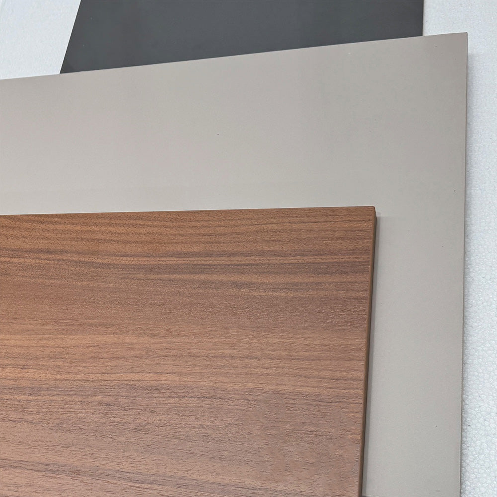 KNOX 240cm Left Panel Walnut Reception Desk - Modern Office Furniture for Hotels, Clinics, and Corporate Lobbies