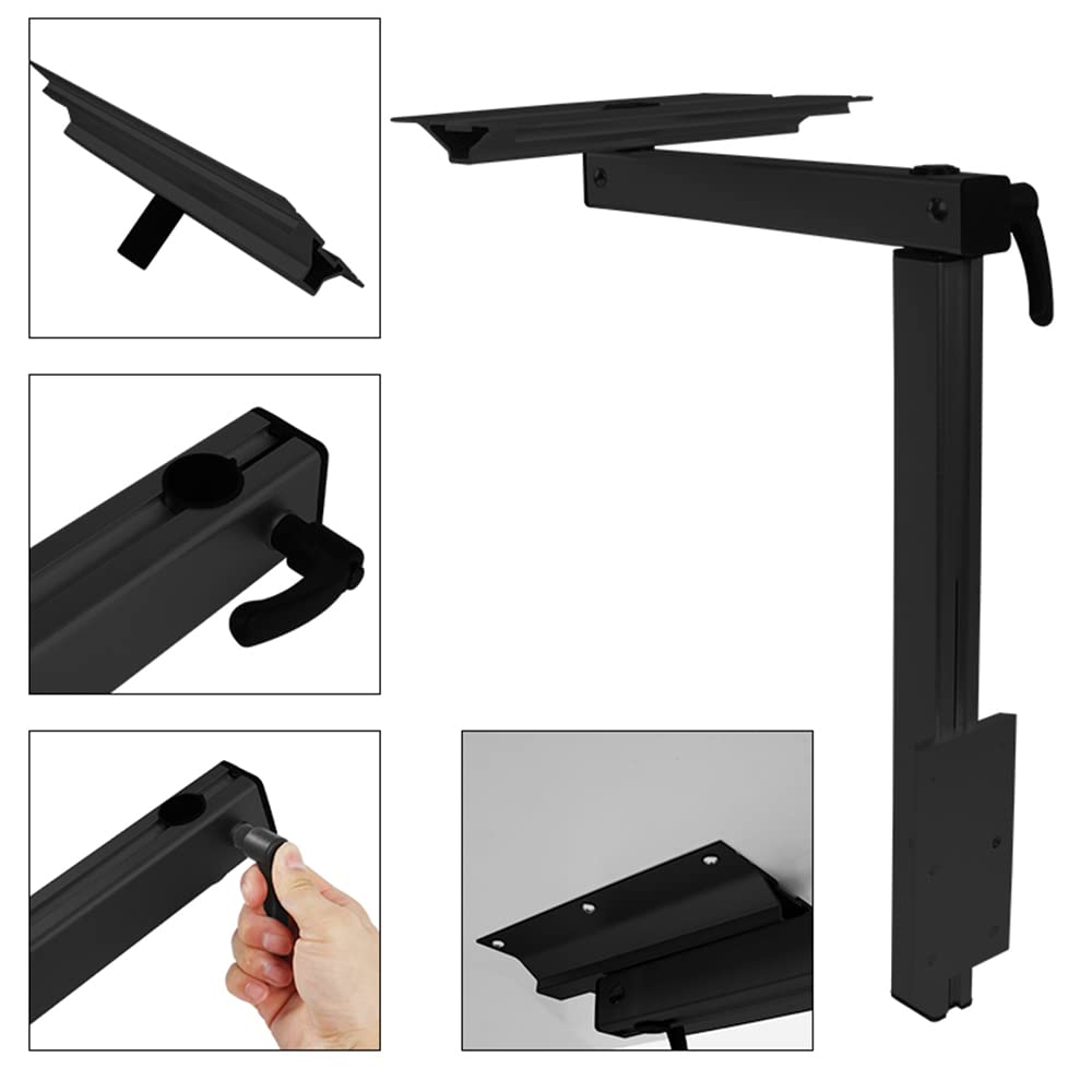 Adjustable Aluminum Alloy Table Legs - 360° Rotating & Height Adjustable for Camping, RV, Outdoor Picnics & Home Office (Black) - Easy to Assemble & Disassemble