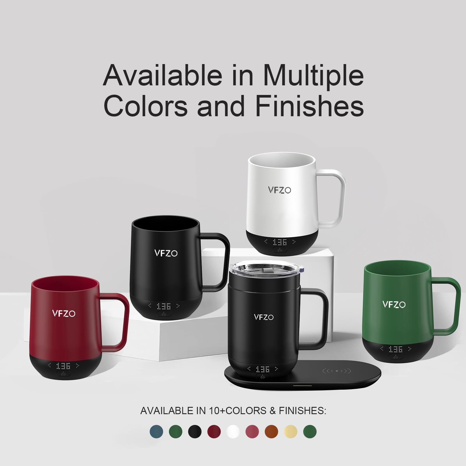 16Oz Smart Coffee Mug with Temperature Control & LED Display - Self Heating Travel Mug, 180 Min Battery Life, Fast Wireless Charging (149℉ Max) - Perfect for Office, Home & Commuting - Black (16oz)