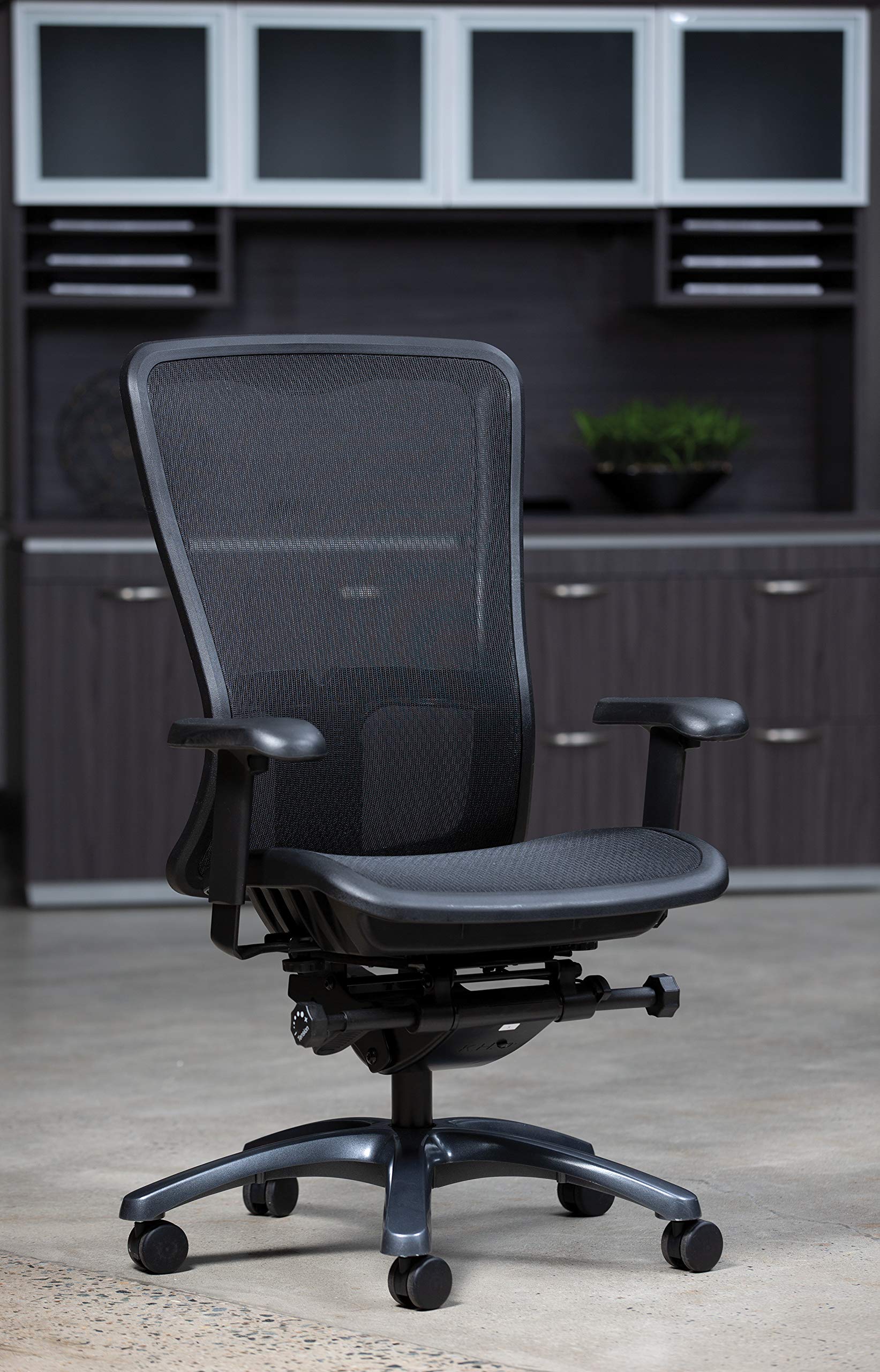 Office Star ProGrid High Back Breathable Mesh Office Chair with Adjustable Lumbar Support - Ergonomic Manager's Task Chair for Home & Business Use - Black