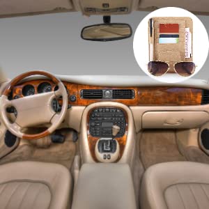 Car Sun Visor Organizer - Storage Pouch for Cards & Glasses (Beige) - Perfect for Road Trips