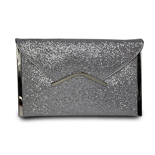 Sparkling Evening Clutch Purse for Women - Elegant Party Handbag & Wedding Bag in Silver | Perfect for Prom, Cocktail Parties & Special Occasions