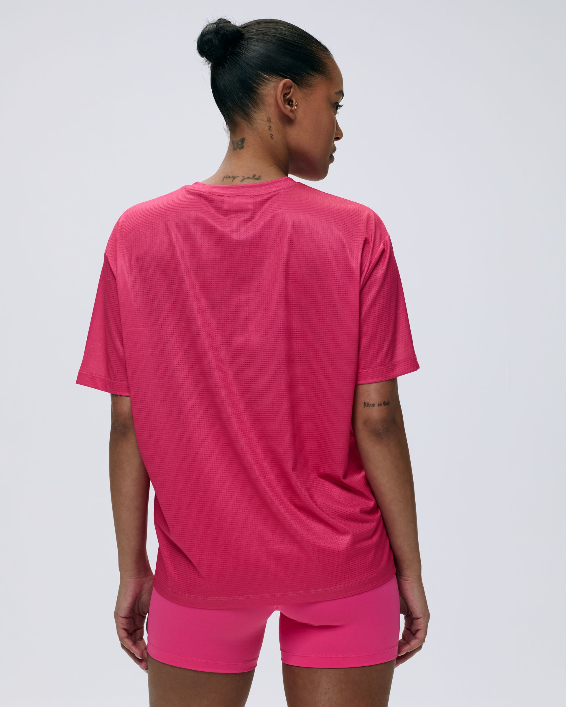 Breathable Mesh Active T-Shirt for Women - Hot Pink | Gym, Running, Yoga & Casual Wear