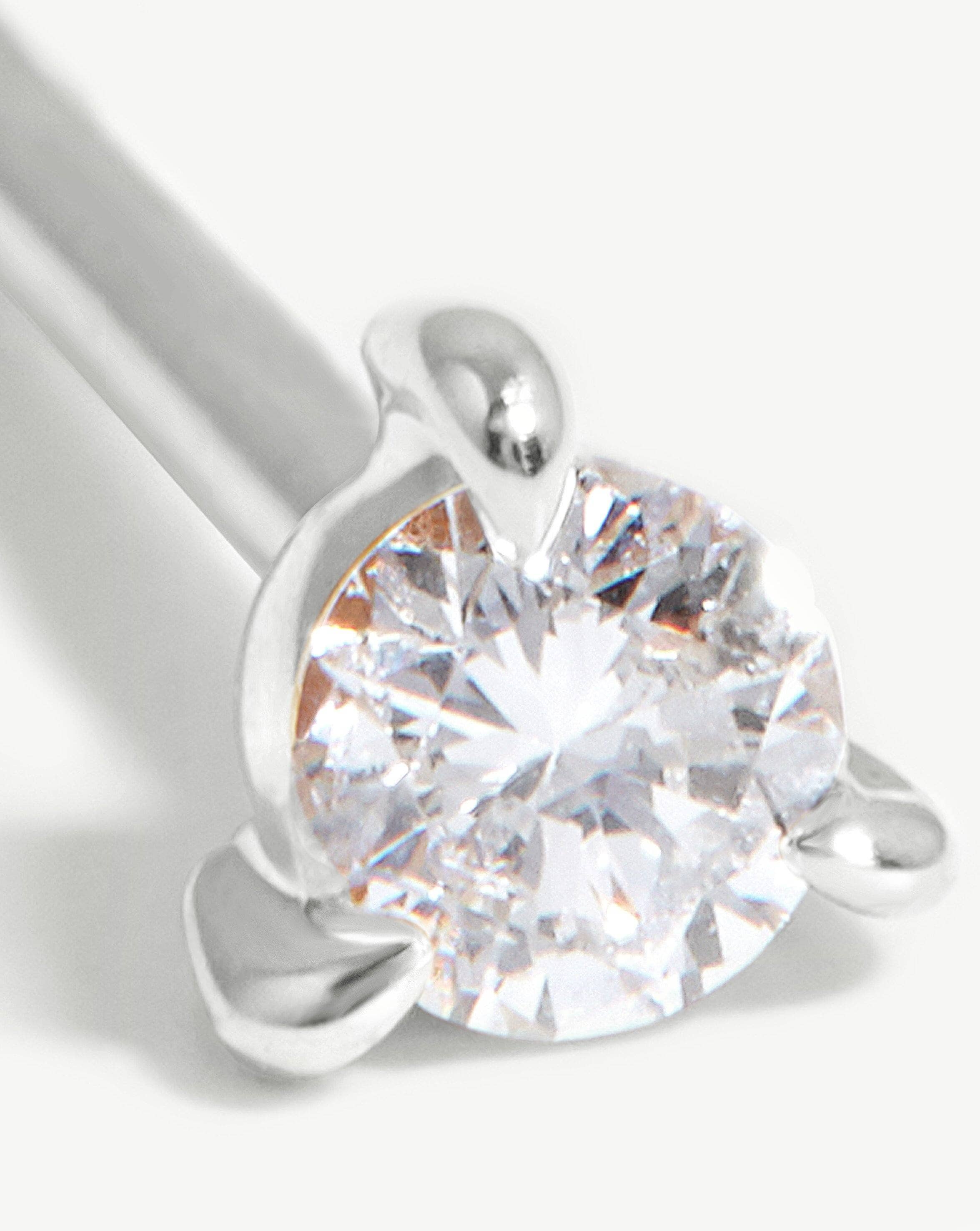 Exquisite 14k White Gold Solitaire Diamond Stud Earrings for Women | 0.25ct Round Cut Diamond Earrings | Perfect for Everyday Wear, Weddings & Special Occasions
