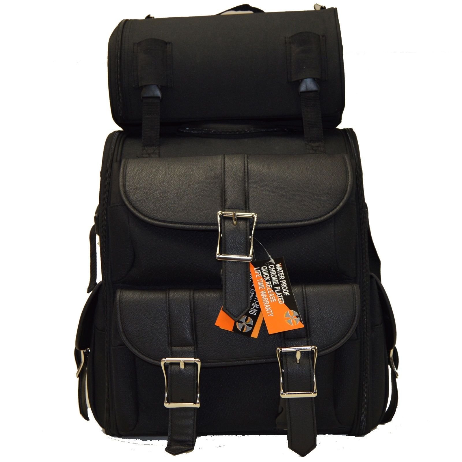 Premium Motorcycle Sissy Bar Bag - Large Travel Luggage for Harley, Cruiser & Touring Bikes - Waterproof Storage for Road Trips & Daily Commutes