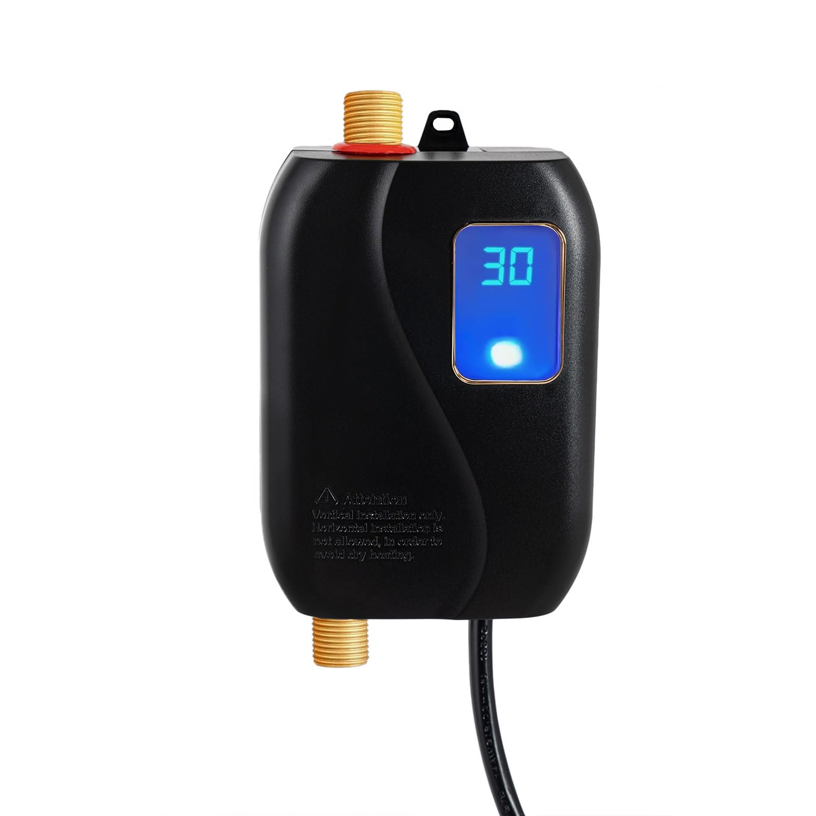 Energy Efficient 110V 3000W Tankless Electric Water Heater - Instant Hot Water for Kitchen, Bathroom, RV & Under Sink - Compact Design for Small Homes, Apartments, Tiny Houses & Camping - Black - Save Energy with On-Demand Hot Water - Perfect for Showers, Washing Dishes & Hand Washing - Great for Home, Travel & Outdoor Use - Ideal Solution for Off-Grid Living, Trailers & Space-Saving Needs - Best for Eco-Friendly Homes, Tiny Living & Emergency Preparedness