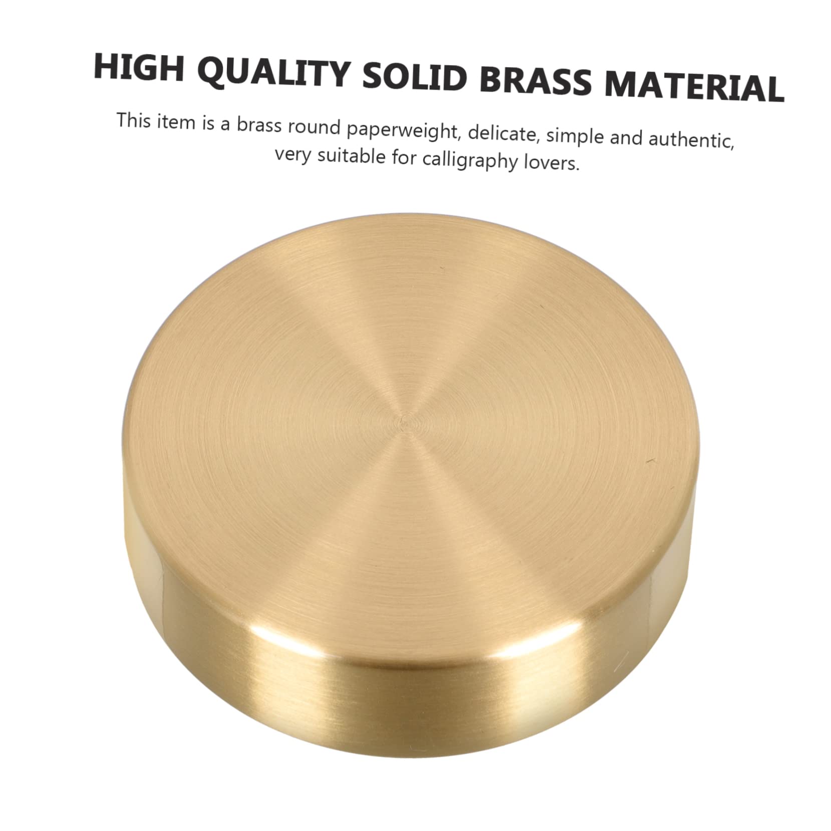 MOBUTOFU 4-Piece Brass Round Ruler Paperweight Set - Heavy Duty Letter Holder for Painting, Calligraphy & Office Use - Perfect for Artists, Writers & Stationery Lovers