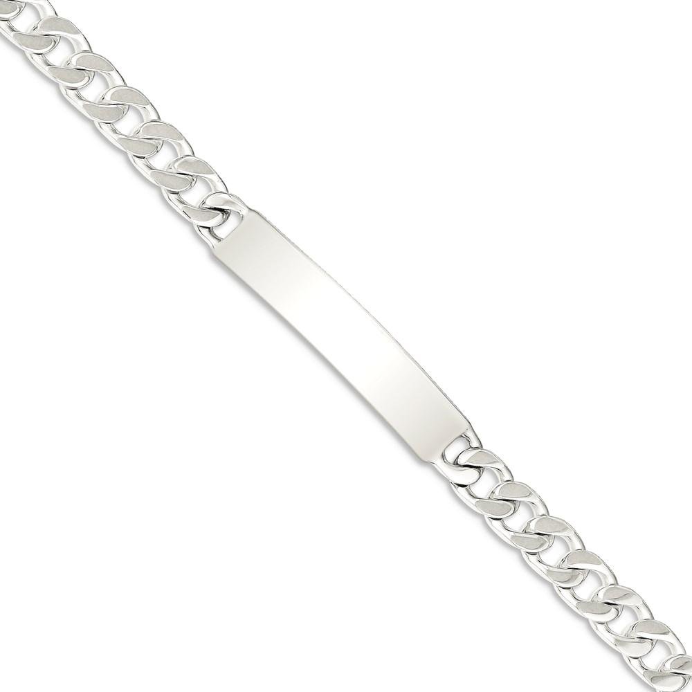 925 Sterling Silver Engraveable Curb Link Name Bar ID Bracelet - Personalized Gift for Women Men, Engraved Identification Jewelry for Anniversary, Birthday, Couple Matching