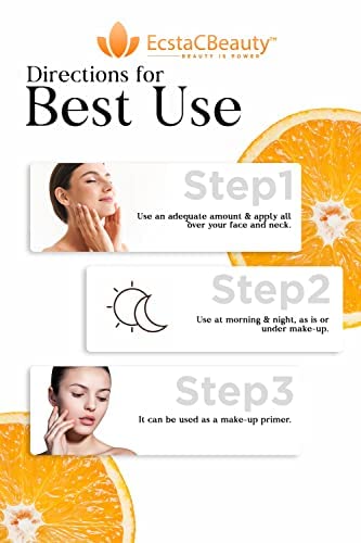 EcstaCBeauty Vitamin C Glow Face Cream - Anti-Tan & Pigmentation Treatment for Day & Night Use - Brightening Moisturizer for Radiant Skin (Women & Men) - Perfect for Daily Skincare Routine & Sun Protection