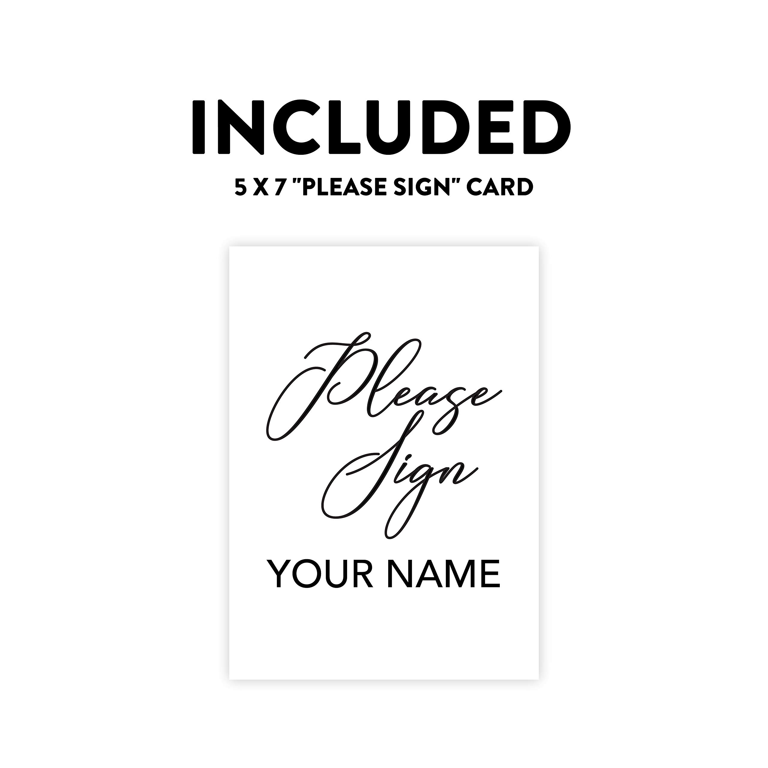 Custom Large 16x20 Inches Pink Watercolor Wedding Guest Book Alternative - Personalized Welcome Sign for Wedding Reception, Bridal Shower & Anniversary Celebrations