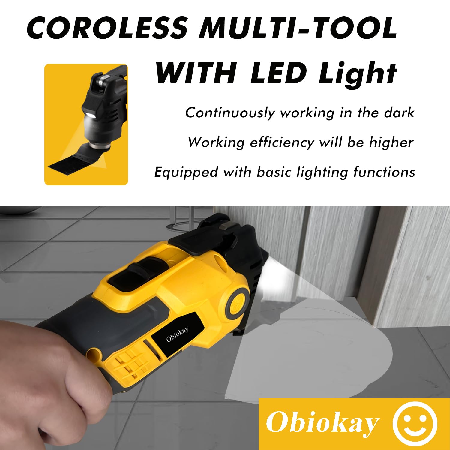 DeWalt 20V Max Cordless Oscillating Multi-Tool Kit with 6-Speed Control, 4° Oscillation Angle & Anti-Vibration Technology - Includes Blades for Cutting, Grinding, Sanding (Tool Only) - Perfect for DIY Projects, Woodworking, Home Renovations and Professional Construction Work