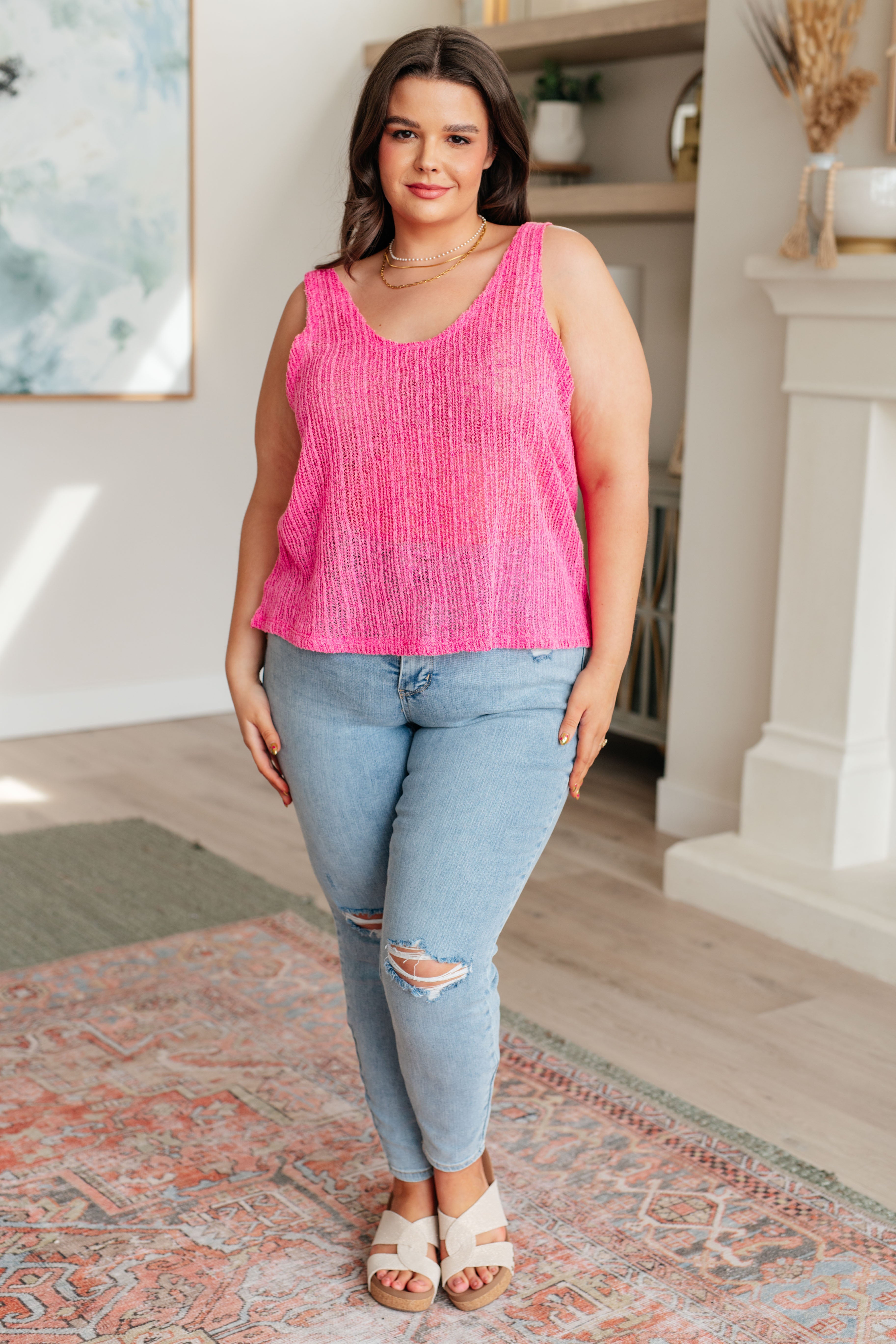 Premium Knit V-Neck Tank Top for Women - Soft Breathable Summer Casual Wear | Perfect for Yoga, Gym, and Everyday Outfits