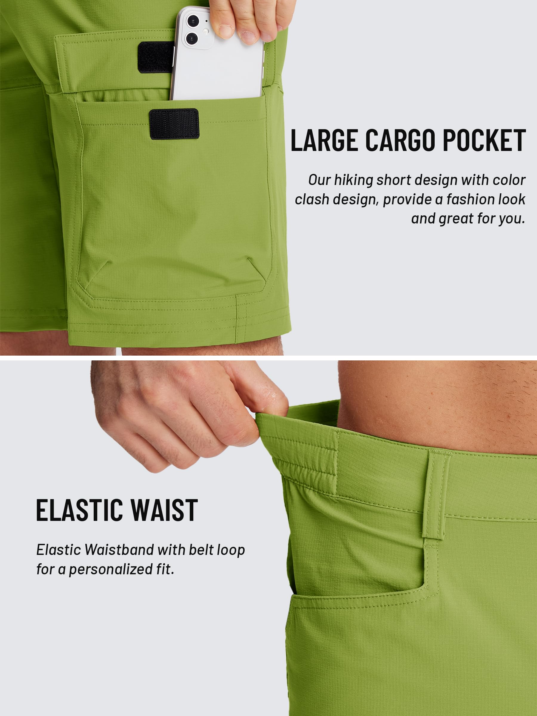 TACVASEN Men's Quick Dry Cargo Shorts - Lightweight Summer Outdoor Hiking & Work Shorts for Active Lifestyles (No Belt Included) - Perfect for Camping, Travel & Casual Wear
