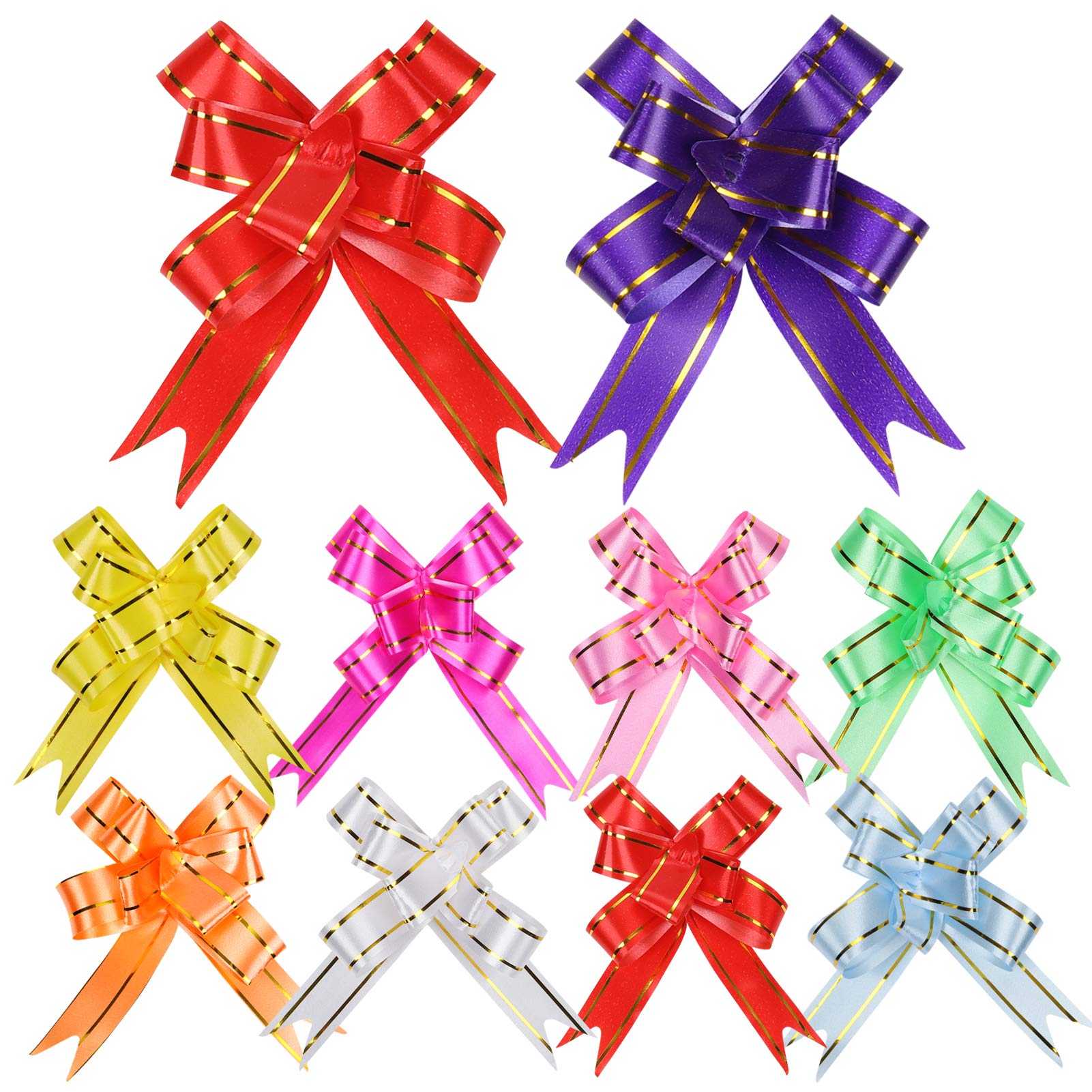 MMYQXI 100-Piece 2.6-Inch Pull Bows for Gift Wrapping - Assorted Colors Ribbon Bows for Wedding Presents, Party Favors & Gift Baskets - Perfect for Holiday Decorations, Birthday Gifts & Special Occasions