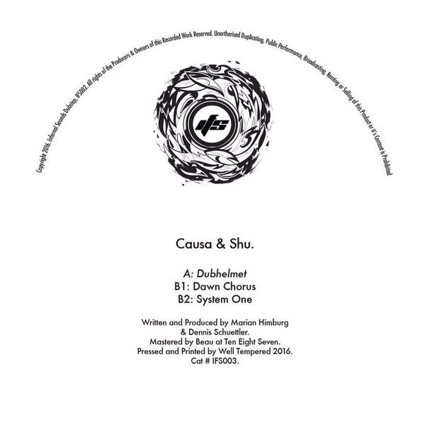 Causa & Shu – Dubhelmet EP | Infernal Sounds – IFS003 | Electronic Music Vinyl for DJs & Collectors