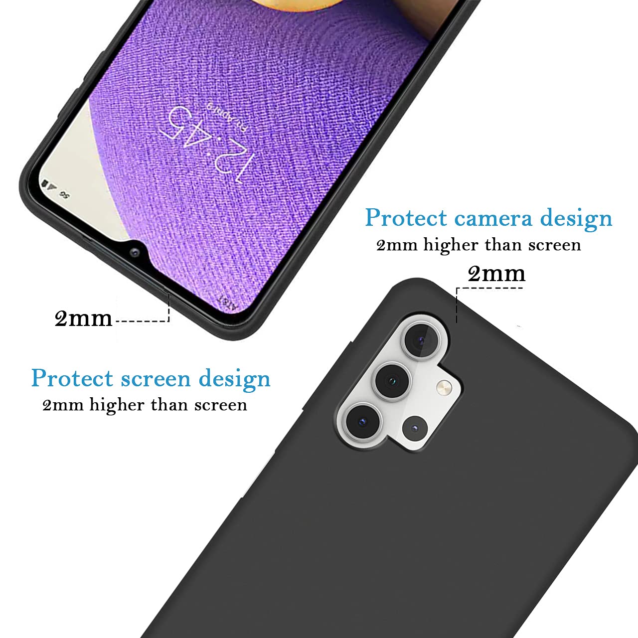 Custom Samsung Galaxy A32 5G Phone Case - Personalized Photo & Text Name - Anti-Scratch Shock-Resistant Soft TPU Protective Cover (Black) - Perfect for Everyday Use, Travel & Gifts