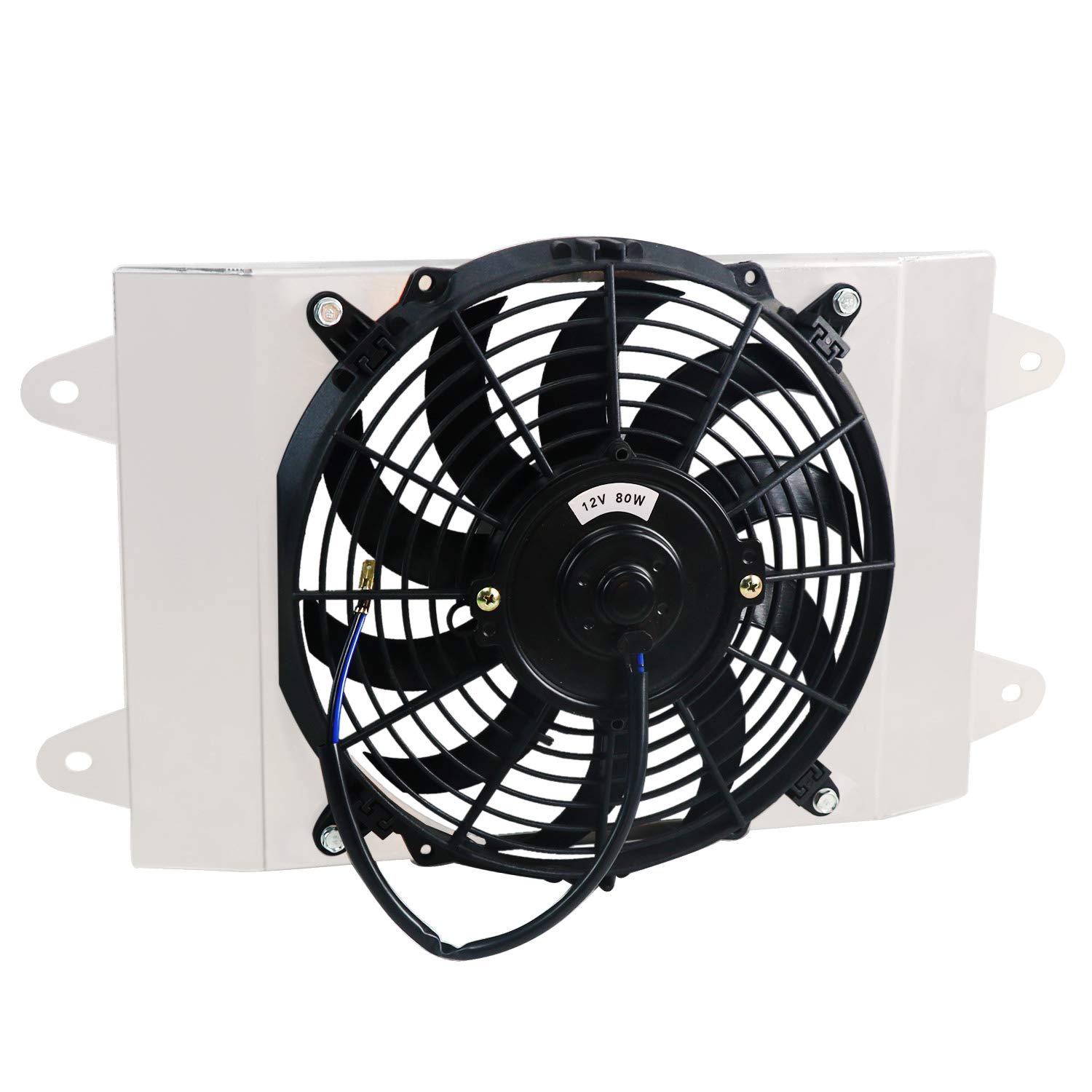 ECMRAD Aluminum Radiator Shroud & Cooling Fan Assembly Compatible with Yamaha Viking VI 700 YXM700 4X4 (2015-2020 Models) - High Performance Cooling System for Off-Road ATV & UTV Adventures