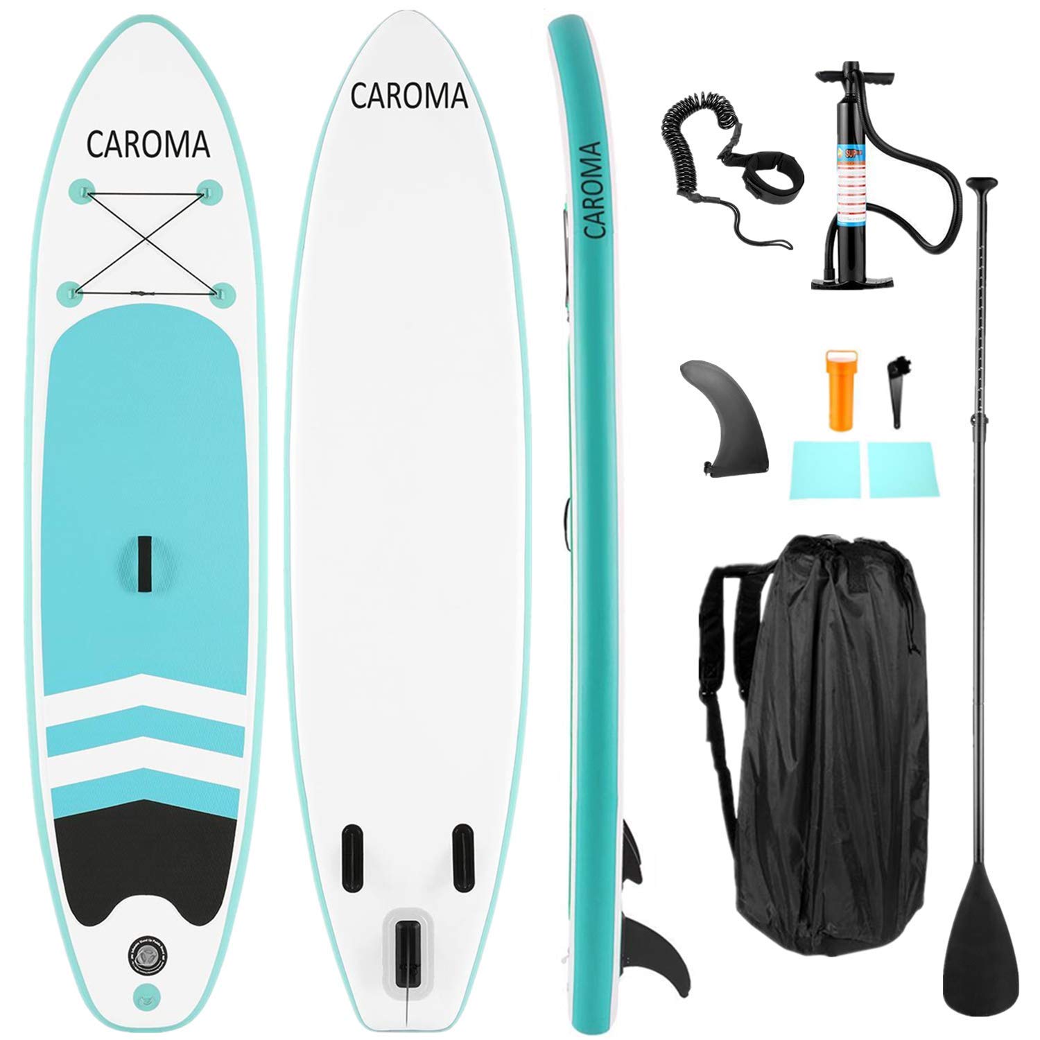 Inflatable Stand Up Paddle Board with Anti-Slip Deck, Carry Bag & Accessories - Premium SUP for Ocean, Lake & River Surfing - Perfect for Yoga, Fishing & Family Water Sports