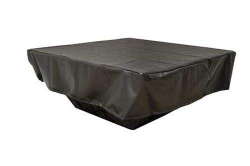 HPC Fire Rectangle Outdoor Fire Pit Vinyl Cover - Waterproof Grey Fire Pit Cover for Patio, Deck, Backyard - Protects from Rain, Snow, UV Rays