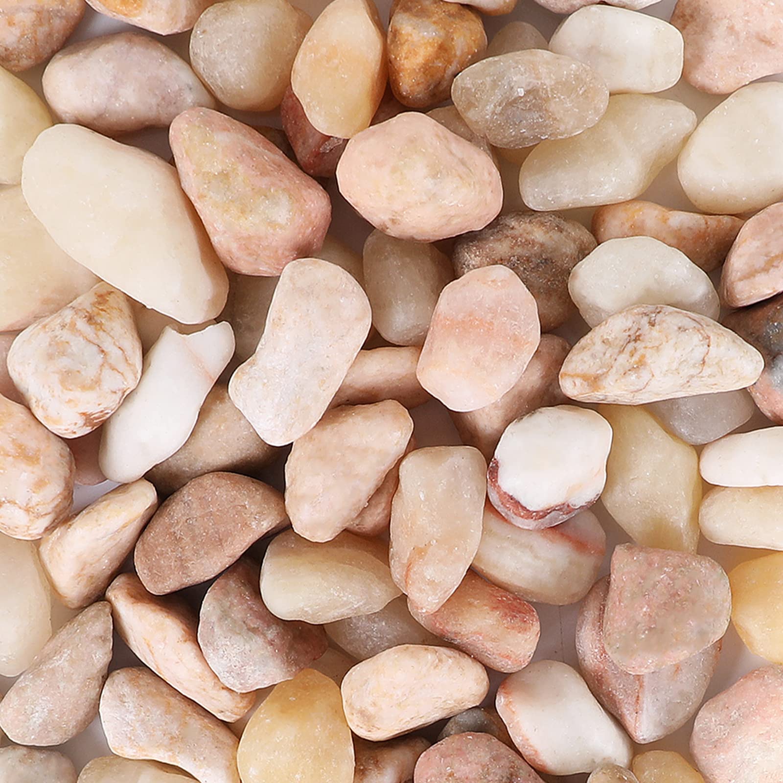 11lbs Natural River Rocks - Polished Pebbles for Plants, Garden & Aquarium Decor | 0.3-0.8 Inch Decorative Peach Stones for Fish Tanks, Vases, DIY Crafts, Home Decor & Landscaping | Perfect for Zen Gardens, Terrariums & Succulent Arrangements