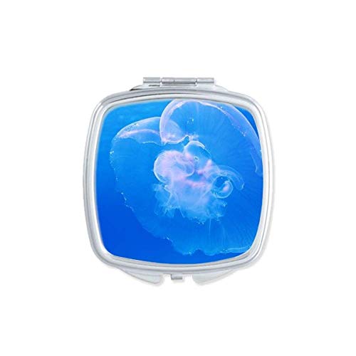 DIYthinker Jellyfish Ocean Blue Water Science Nature Mirror - Portable Compact Pocket Makeup Double Sided Glass for Travel, Home Vanity & Gift Ideas
