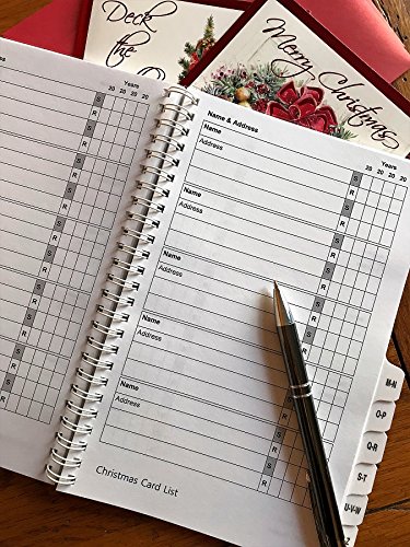 Christmas Card Address Book Organizer with A-Z Tabs - Personalized Holiday Gift for Friends & Family - Perfect for Christmas Cards, Mailing Lists & Party Planning