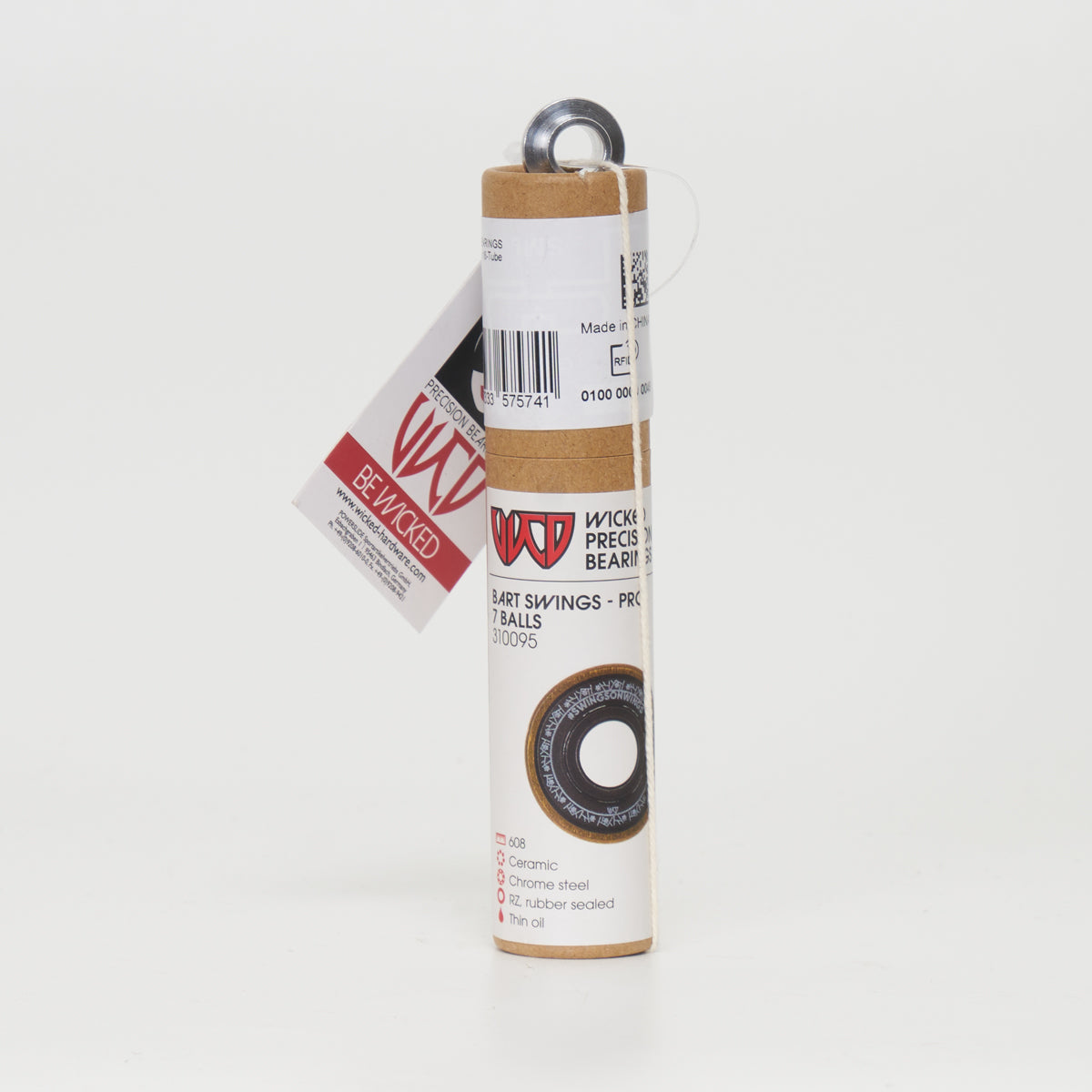 Wicked Bart Swings 608 Ceramic Bearings - 16 Pack Set | High-Speed Skateboard & Longboard Bearings for Smooth Riding Performance