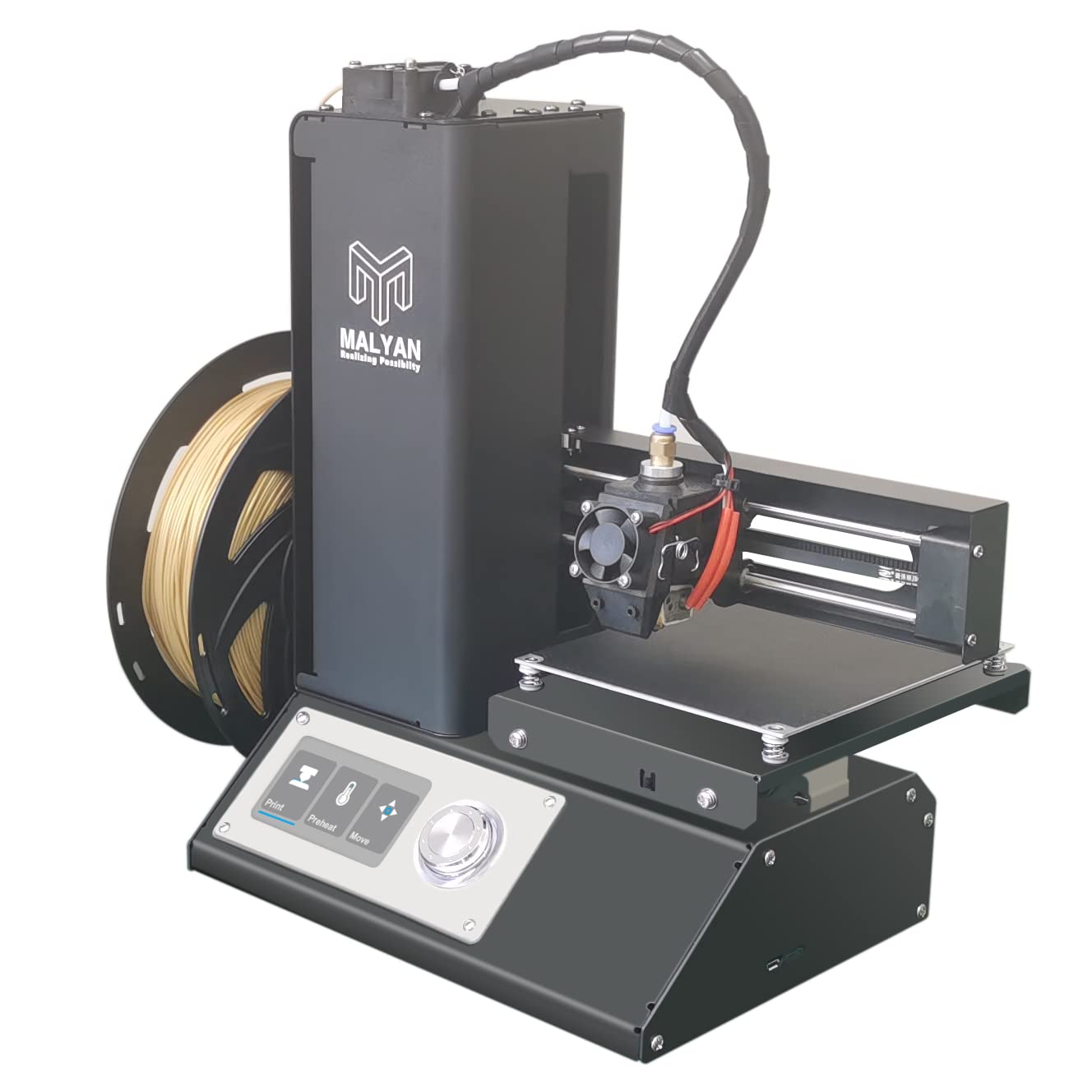 MALYAN M200 FDM Mini 3D Printer - Fully Assembled Desktop 3D Printer for Kids, Beginners & Hobbyists | Includes Free PLA Filament Sample & Preloaded MicroSD Card | 120x120x120mm Build Volume | Perfect for Home, School & DIY Projects