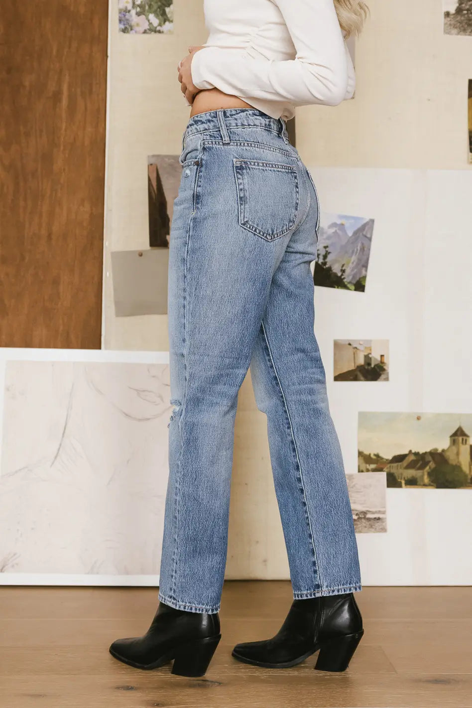 Michelle Straight Leg Jeans for Women - High Waist Slim Fit Denim Pants (Final Sale) - Perfect for Casual Wear, Office & Everyday Outfits