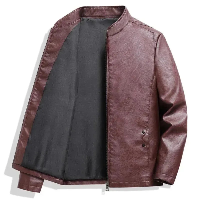 Modern Slim Fit Men's Leather Jacket - Premium Genuine Leather Biker Jacket for Men - Stylish Outerwear for Motorcycle Riding, Casual Wear & Night Out