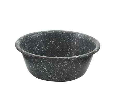 Graniteware Cereal or Salad Bowl - Gray Enamelware Serving Dish for Breakfast, Picnics & Family Dinners | Durable Enamel Coated Bowl for Hot & Cold Foods