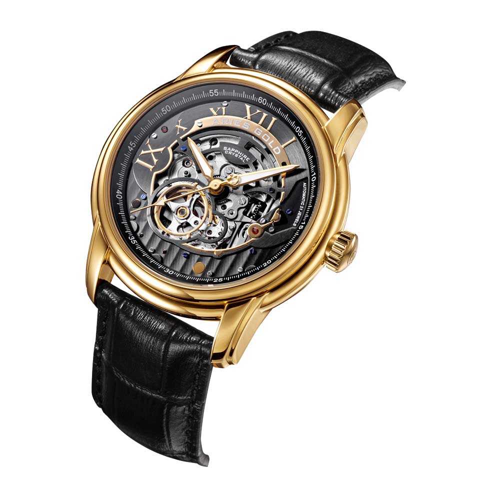 Aries Gold Infinum El Toro G 9005 G BK - Premium Men's Luxury Watch for Business & Formal Occasions